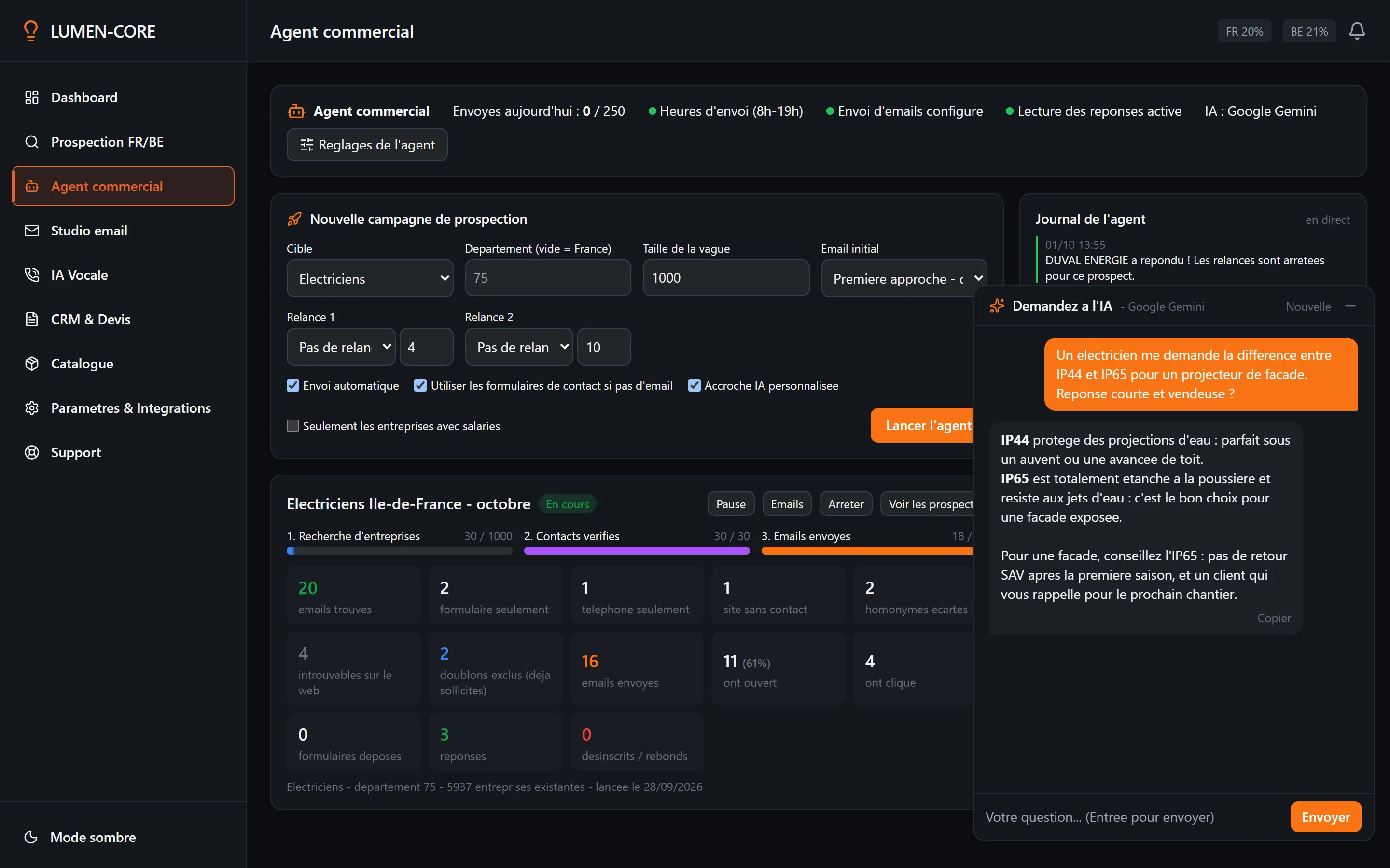 L'assistant d'intelligence artificielle de LUMEN-CORE